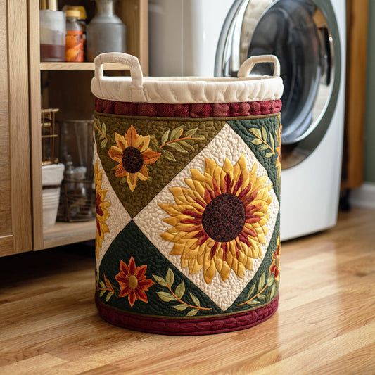 Sunflower Mood Quilted Laundry Basket NCU0NTD1310