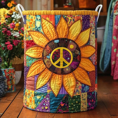 Sunflower Peace Quilted Laundry Basket NCU0NXD753