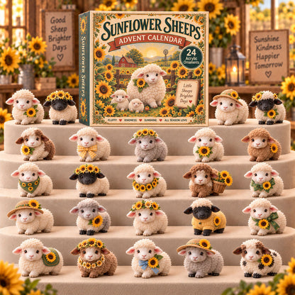CHRISTMAS KICKOFF 40% OFF - Sunflower Sheeps Advent Calendar 2026 - 24-Day Festive Countdown, Acrylic Charms Blind Box - Gift For Sheep Lovers AC0TM360