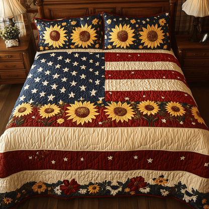 Sunflower Spirit 3-Piece Quilted Bedding Set NCU0TH2092