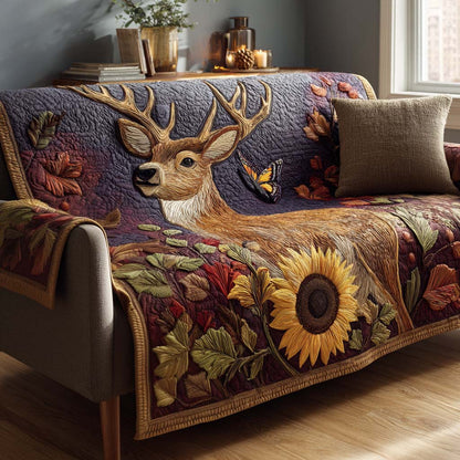 Sunflower Stag Quilted Sofa Cover NCU0NXD979