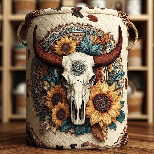 Sunflower Tribal Quilted Laundry Basket NCU0DQQ0116