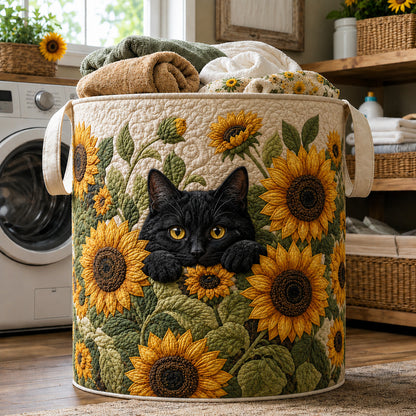 Sunflower Whiskers Quilted Laundry Basket NCU0NTV1145