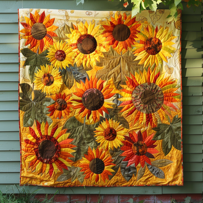 Sunflowers Garden Quilted Blanket NCU0TL030