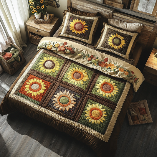 Sunlight Field 3-Piece Quilted Bedding Set NCU0DDK494