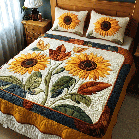 Sunlit Fields 3-Piece Quilted Bedding Set NCU0TL1718