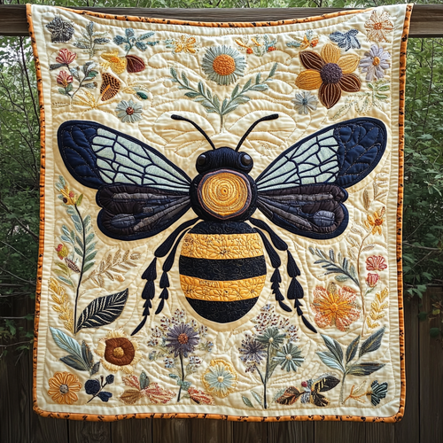 Sunlit Bee Quilted Blanket NCU0NT229