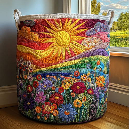 Sunlit Bliss Quilted Laundry Basket NCU0PVL615