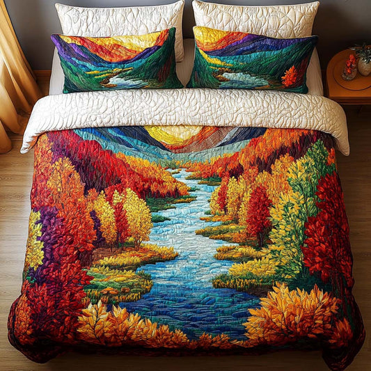 Sunlit Bloomscape 3-Piece Quited Bedding Set NCU0NNT841