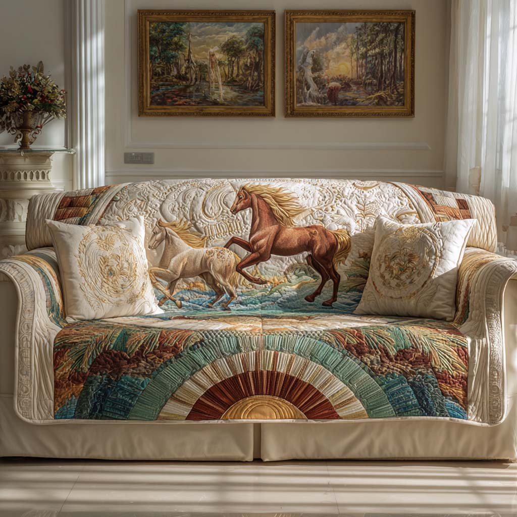 Sunlit Canter Quilted Sofa Cover NCU0NXD1335