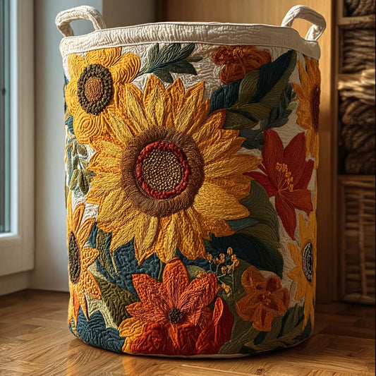 Sunlit Fields Quilted Laundry Basket NCU0NTD016