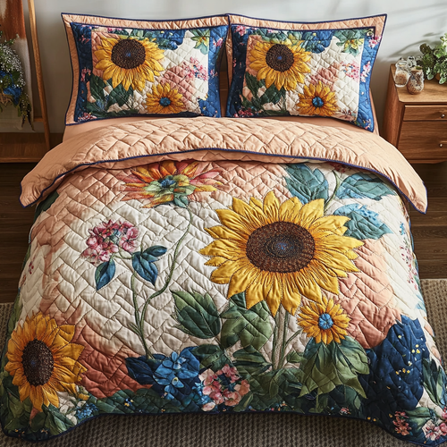 Sunlit Garden 3-Piece Quilted Bedding Set NCU0DDK445