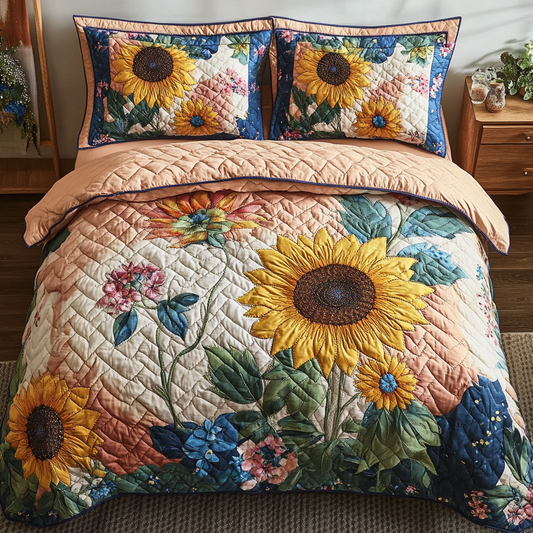 Sunlit Garden 3-Piece Quilted Bedding Set NCU0DDK445