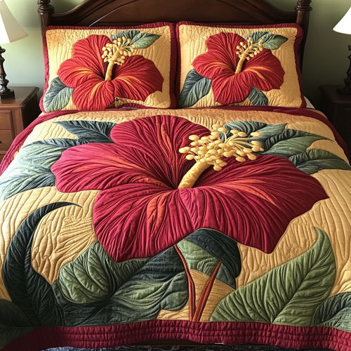 Sunlit Hibiscus Duvet Cover Set NCU0NVH476
