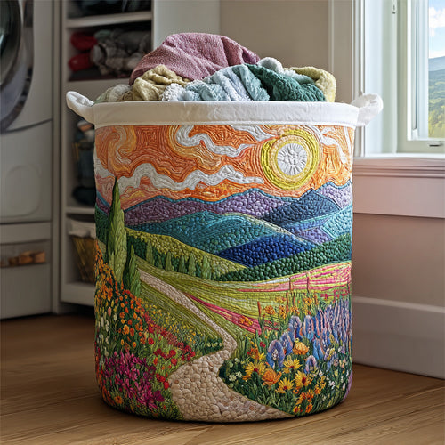 Sunlit Hills Quilted Laundry Basket NCU0PVL609