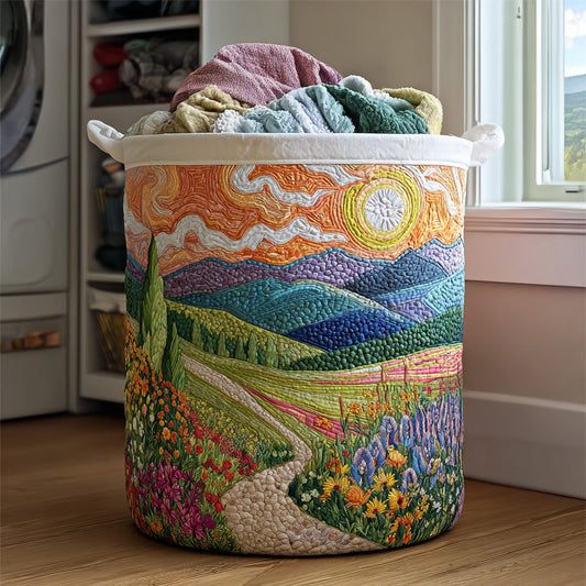Sunlit Hills Quilted Laundry Basket NCU0PVL609