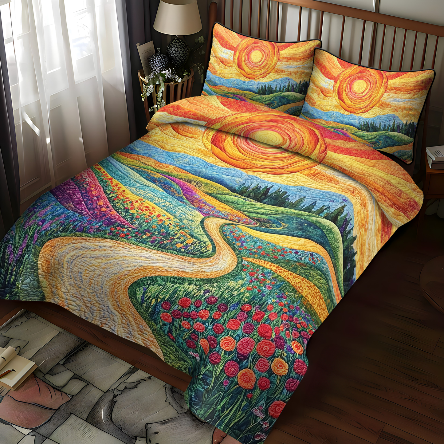 Sunlit Joy 3-Piece Quilted Bedding Set NCU0VL689