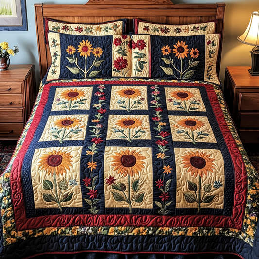 Sunlit Meadow 3-Piece Quilted Bedding Set NCU0DDK502