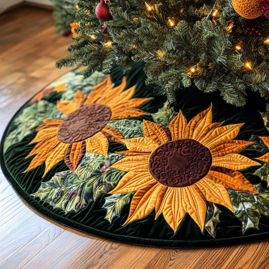 Sunlit Meadow Quilted Christmas Tree Skirt NCU0PTT079