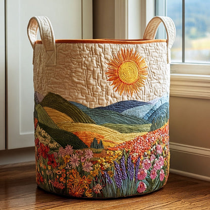 Sunlit Meadow Quilted Laundry Basket NCU0DDK2488