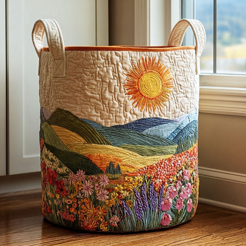 Sunlit Meadow Quilted Laundry Basket NCU0DDK2488