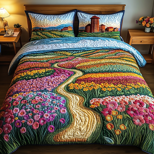Sunlit Meadows 3-Piece Quilted Bedding Set NCU0PVL121