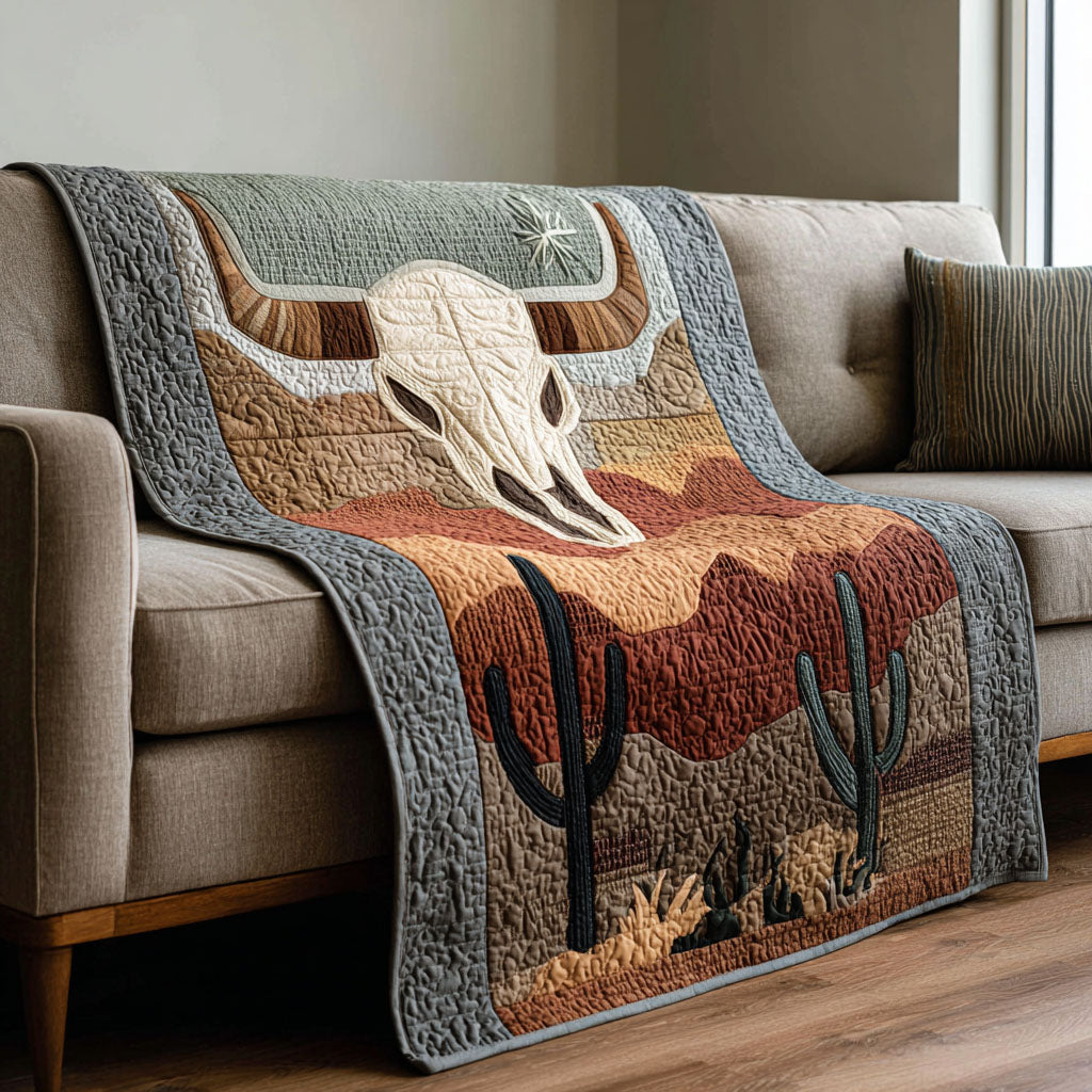 Bull Skull Quilted Blanket NCU0QN081