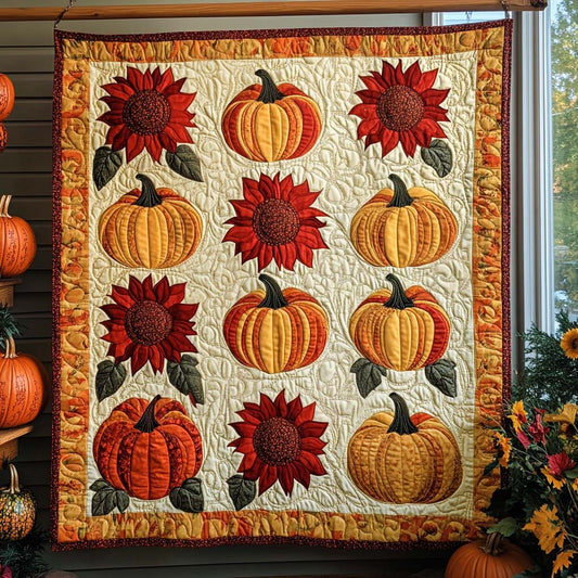 Sunlit Pumpkins Quilted Blanket NCU0NT1468