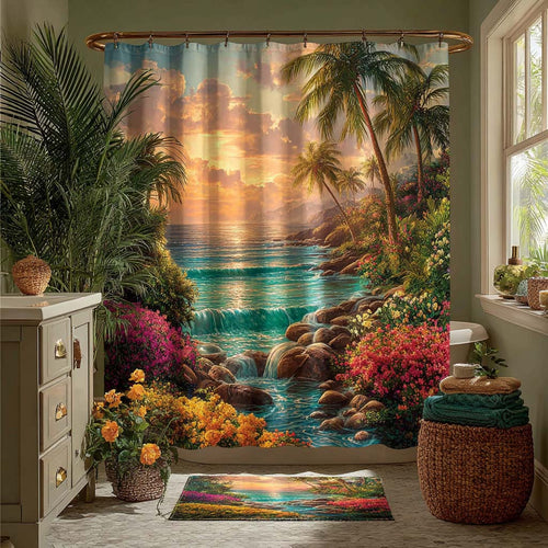 Sunlit Shoreline Shower Curtain NCU0DQQ0381