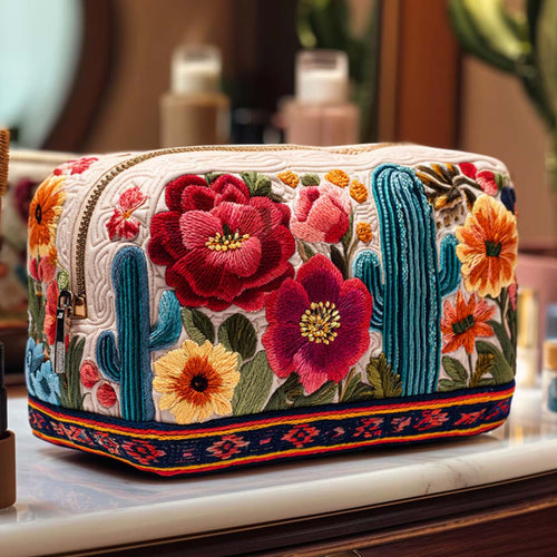 Sunlit Succulent Quilted Makeup Bag NCU0NNT2435