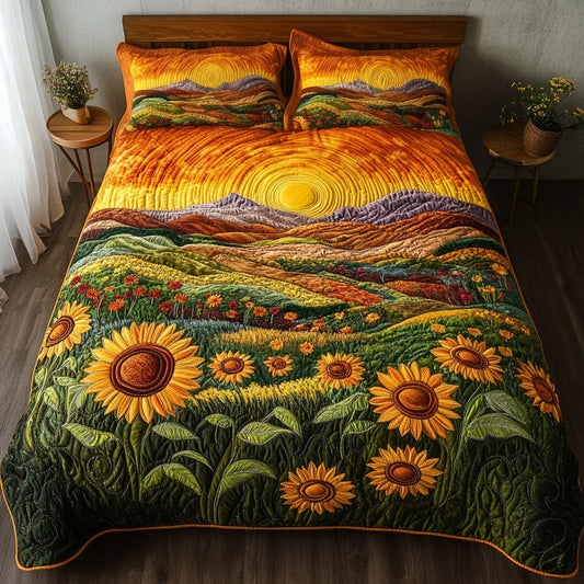 Sunlit Valley Bloom 3-Piece Quilted Bedding Set NCU0NNT307