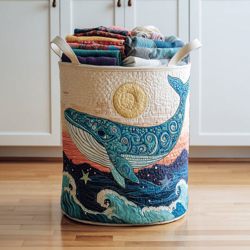 Sunlit Whale Quilted Laundry Basket NCU0NTV052