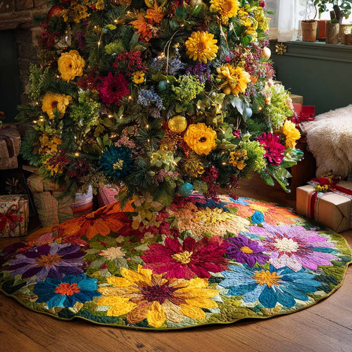 Sunlit Wilds Christmas Quilted Tree Skirt NCU0NNT2419