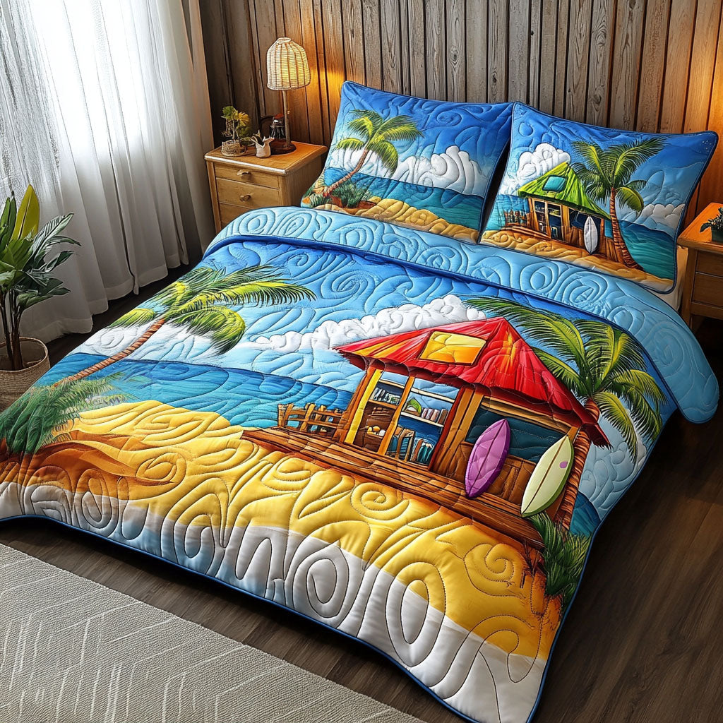Sunny Beach Hut Duvet Cover Set NCU0NNT380