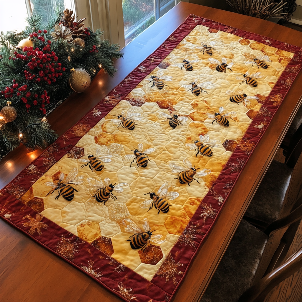 Sunny Bee Quilted Table Runner NCU0DDK1514