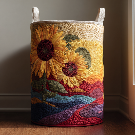 Sunny Bloom Quilted Laundry Basket NCU0DDK1614