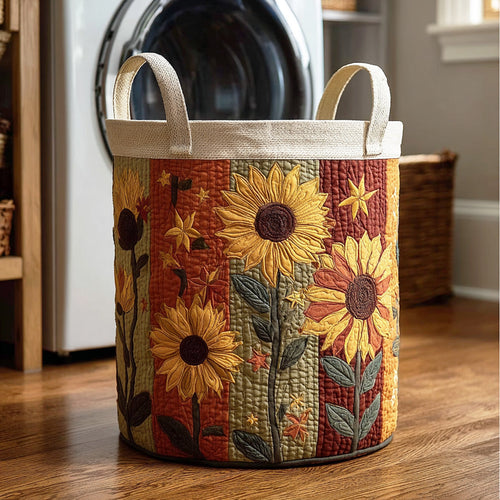 Sunny Blooms Quilted Laundry Basket NCU0NTD1306