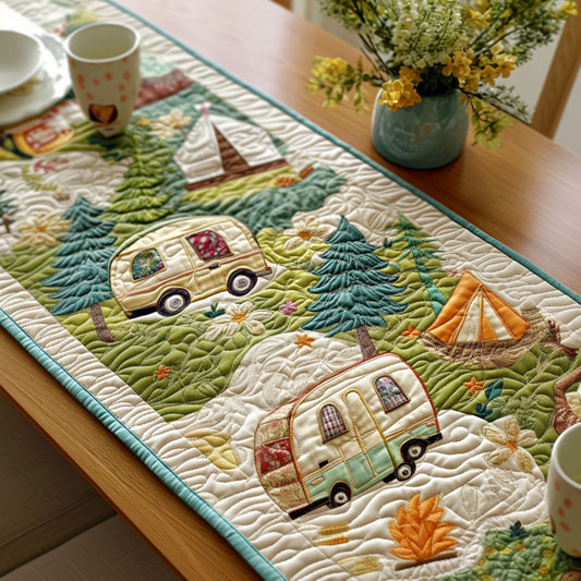 Sunny Camper Meadow Quilted Table Runner NCU0NNT335