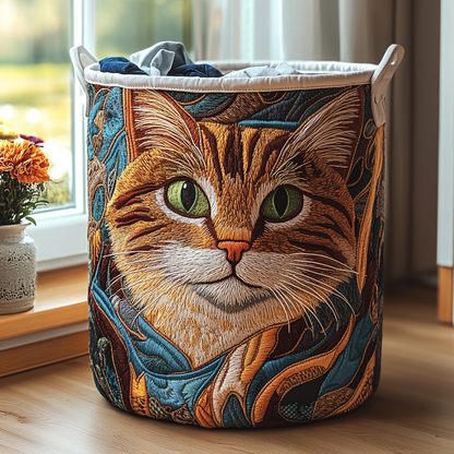 Sunny Cat Quilted Laundry Basket NCU0DDK609