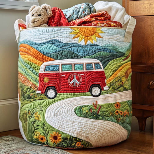 Sunny Drive Quilted Laundry Basket NCU0NNT1830
