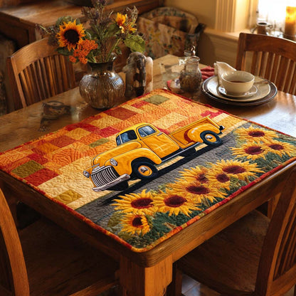 Sunny Field Pickup Quilted Table Topper NCU0NXD123