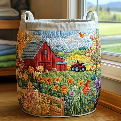 Sunny Field Quilted Laundry Basket NCU0DDK1080