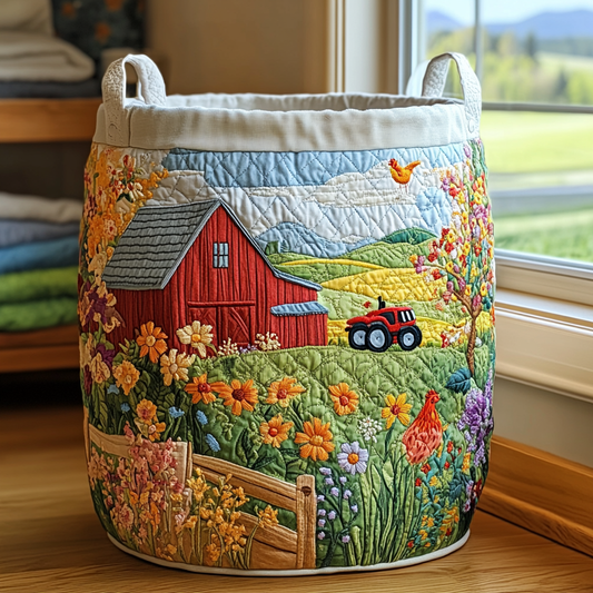 Sunny Field Quilted Laundry Basket NCU0DDK1080