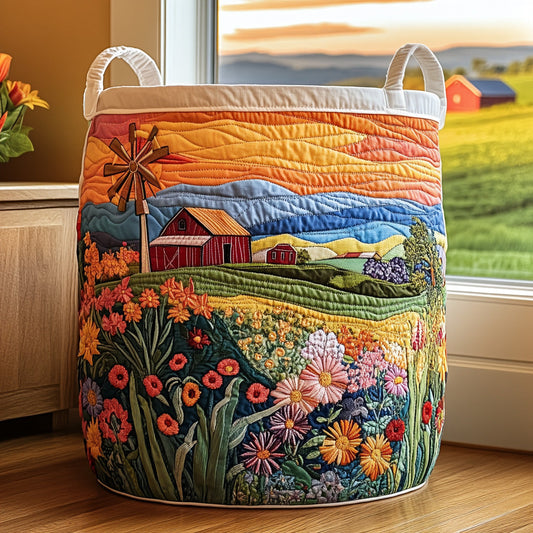 Sunny Fields Quilted Laundry Basket NCU0PVL660