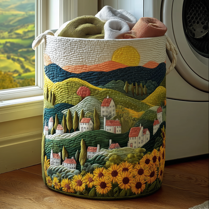 Sunny Fields Quilted Laundry Basket NCU0TH2947