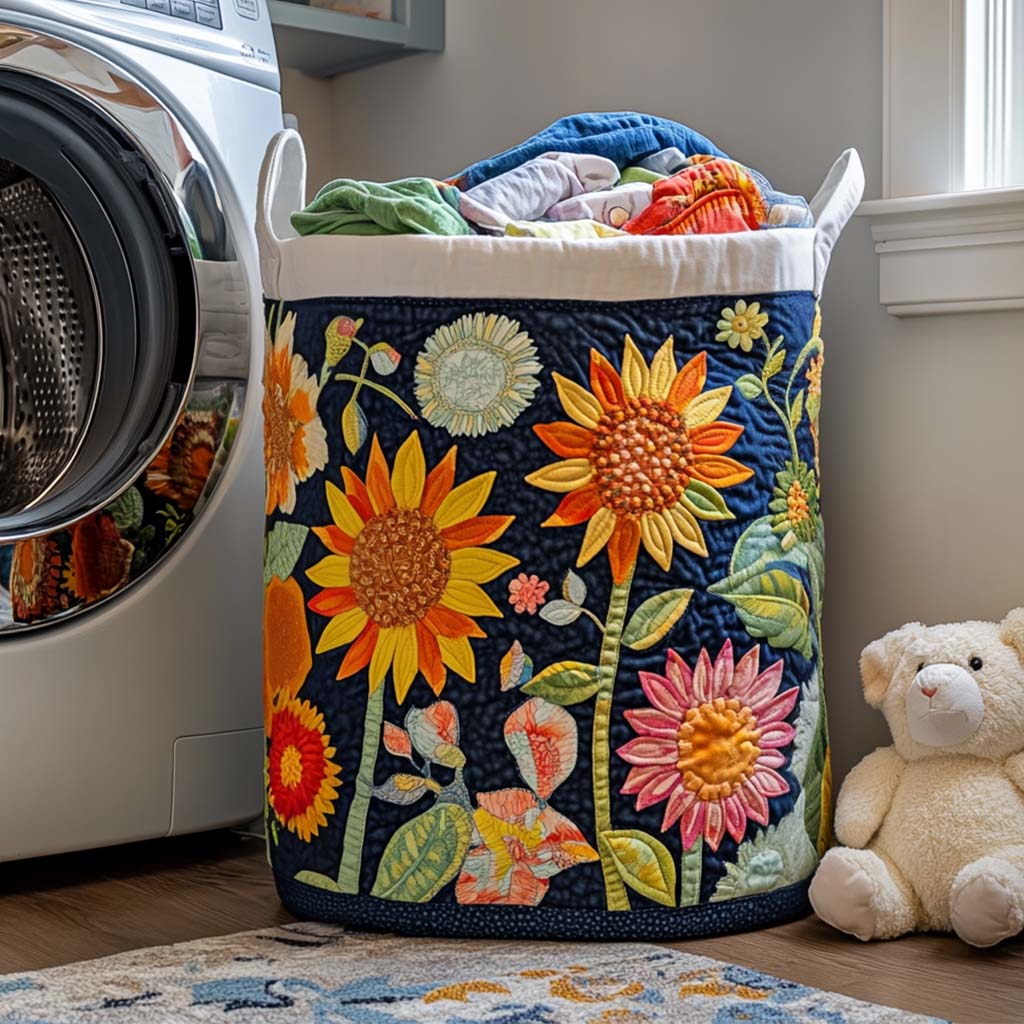 Sunny Garden Quilted Laundry Basket NCU0NNT1079
