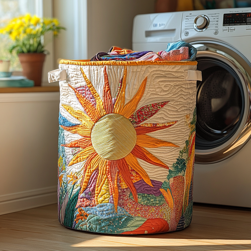 Sunny Glow Quilted Laundry Basket NCU0DDK573