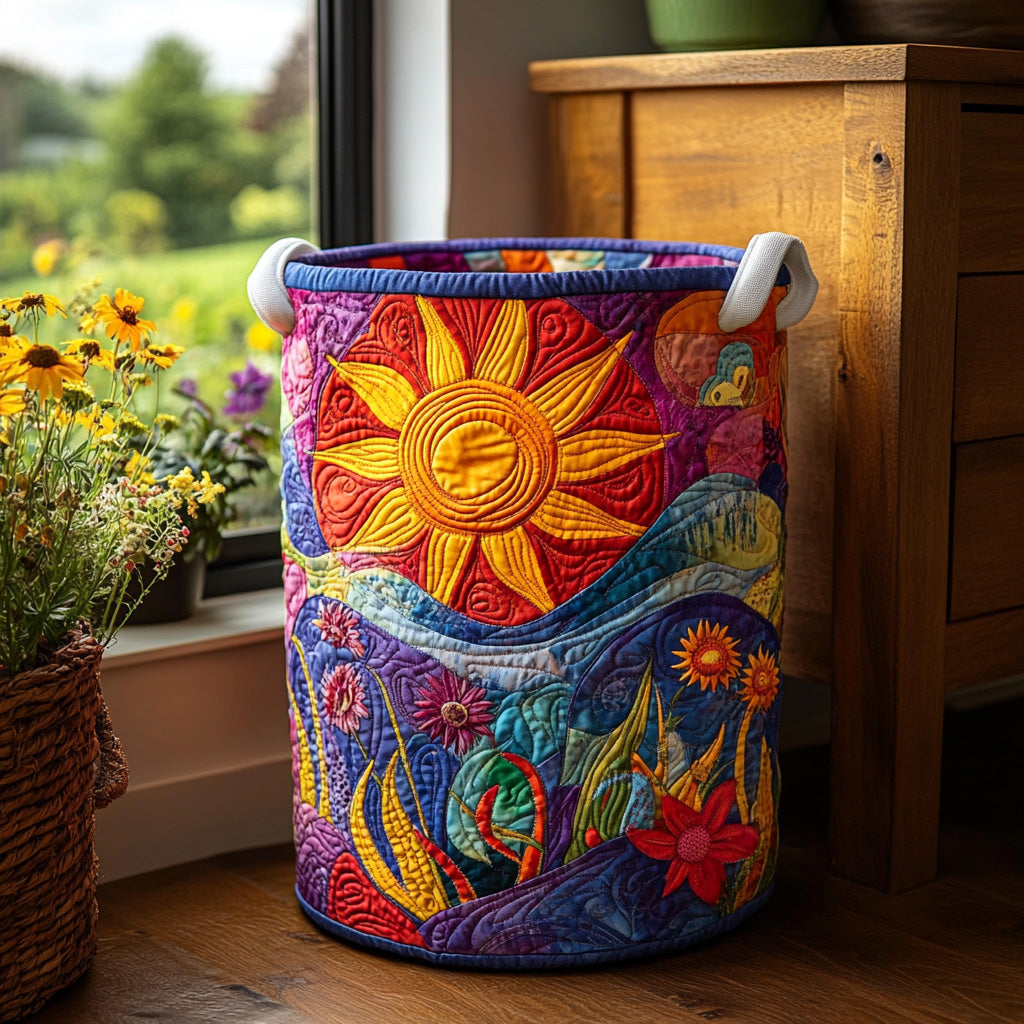 Sunny Glow Quilted Laundry Basket NCU0DV778