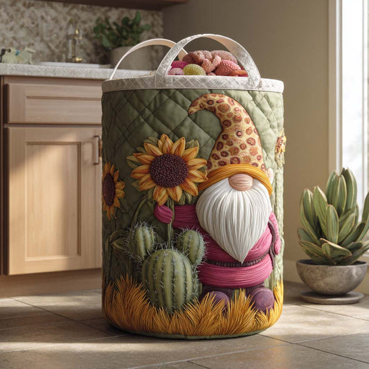 Sunny Gnome Hug Quilted Laundry Basket NCU0NXD039