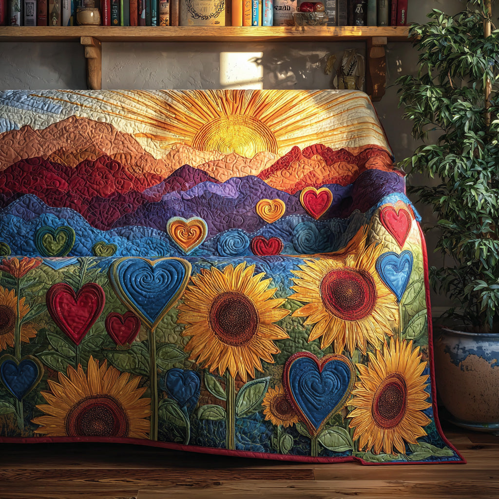 Sunny Hearts Quilted Blanket NCU0PVL800